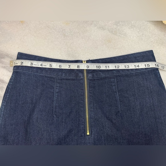 LOFT Dark Blue A-Line Denim Skirt - Picture 5 of 5